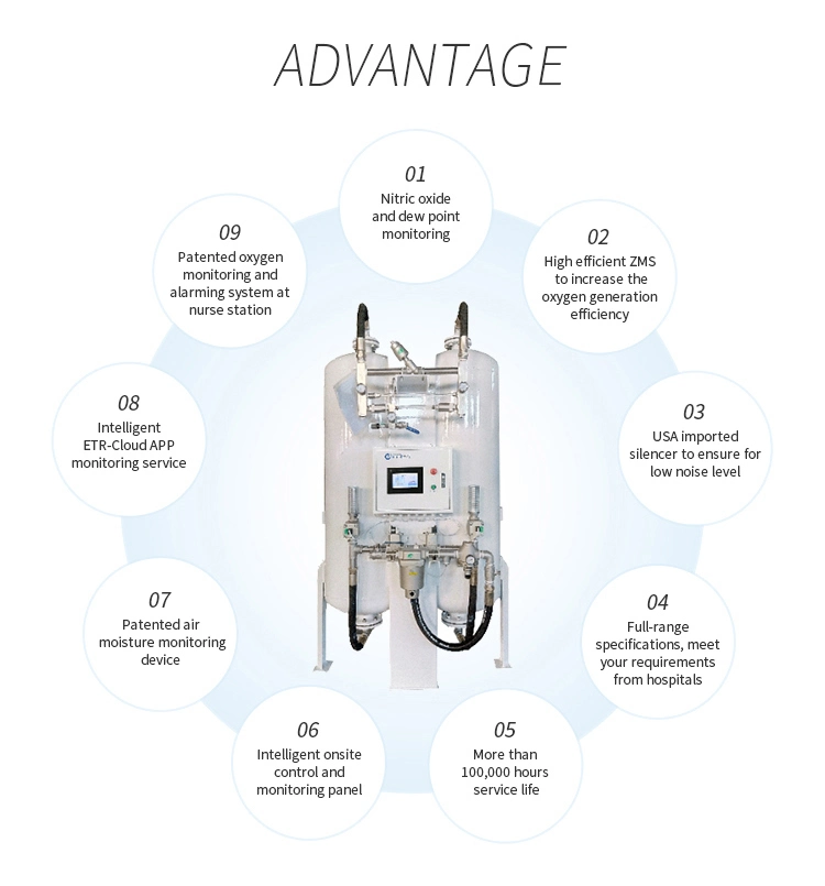 Air Separation Plant Medical / Hospital O2 Oxigen Gas Psa Oxygen Generator Equipment for Sale